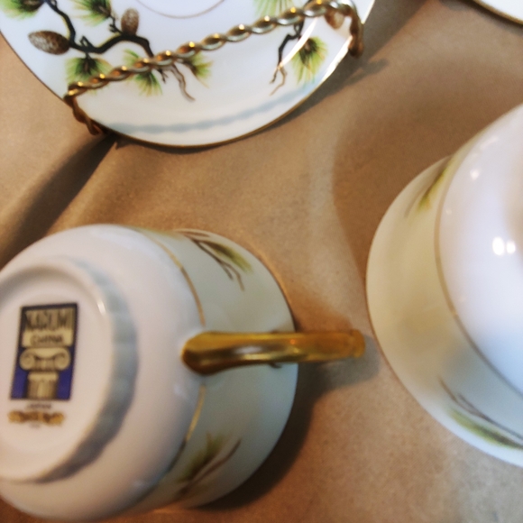 NARUMI SHASTA PINE 1958 TEA CUP & SAUCER LOT OF 3 - Picture 7 of 8